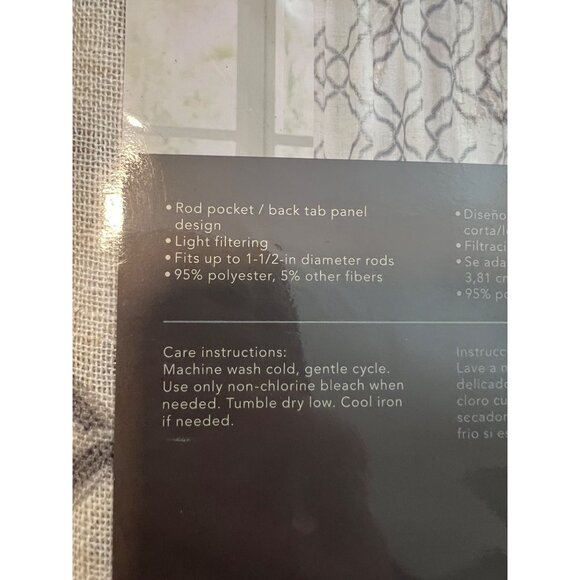 Allen + Roth Light Filtering Gray Rod Pocket/Back Tab Curtain Panel 50" X 95" 95 - Picture 5 of 6